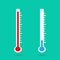 Thermometer icon. Vector. Celsius and Fahrenheit.