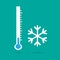 Thermometer icon. Vector. Celsius and Fahrenheit.