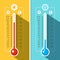 Thermometer Icons. Vector Temperature Measurement