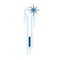 Thermometer illustration in winter. Cold weather concept. Thermometer in icicles.