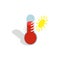 Thermometer indicates high temperature icon