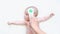 Thermometer kid fever. Doctor check cold flu baby temperature care from electronic thermometer. Child sick, kid health