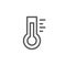 Thermometer line icon on white background