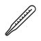 Thermometer linear icon. Thin line illustration. Vector isolated outline drawing.