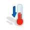 Thermometer with low temperature icon