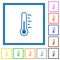 Thermometer medium temperature flat framed icons