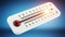 Thermometer with red temperature rise 3D rendering