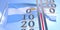 Thermometer shows 0 zero air temperature near waving flag of Argentina. Weather forecast conceptual 3D rendering