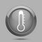 Thermometer silhouette icon on gray background