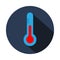 Thermometer. Single flat icon on dark background.