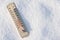Thermometer in the snow with zero temperature