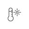 Thermometer sunny weather outline icon