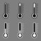 Thermometer symbol icons black white outline