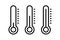 Thermometer thin line vector icon illustration infographics. For concepts of healthcare, weather and other measuring subjects.