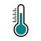 Thermometer vector icon. Thermometer black icon in simple flat design. Temperature symbol. Celsius thermometer isolated