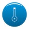 Thermometer warmly icon blue