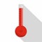 Thermometer warmly icon, flat style