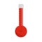 Thermometer warmly icon, flat style