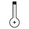 Thermometer warmly icon, simple black style