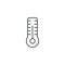 Thermometer, weather or medicine equipment thin line icon. Linear vector symbol