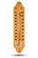 Thermometer on wooden base with celsius scale. Icon for your design. Temperature -10 degree Celsius.