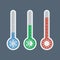 Thermometers with different temperatures