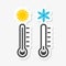 Thermometers with high and low temperature sticker