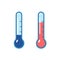 Thermometers with high and low temperature. Thermometers with high and low temperature. Hot, cold