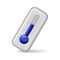 Thermometers Icon With Blue Level. Vector