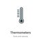 Thermometers vector icon on white background. Flat vector thermometers icon symbol sign from modern tools and utensils collection