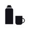 Thermos Bottle Icon. Vacuum Flask. Hot Water.