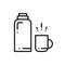 Thermos Bottle Line Icon. Vacuum Flask. Hot Water.