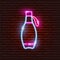 Thermos bottle neon icon. Eco friendly style. Zero waste concept