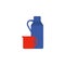 thermos flask colored illustration. Element of camping icon for mobile concept and web apps. Flat design thermos flask colored