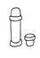 Thermos hand drawn outline doodle icon. hiking, travelling