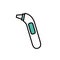 Thermoscan, fever screening line icon, vector illustration