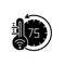 Thermostat black glyph icon