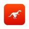 Theropod dinosaur icon digital red