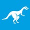 Theropod dinosaur icon white
