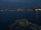 Thessaloniki cityline in the night view from kalamaria marina