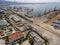 Thessaloniki, Greece aerial drone landscape view of city port area