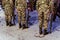 Thessaloniki, Greece Greek Army soldiers in combat uniform, holding a G3A4 rifle.