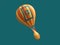 Theta Crypto Nuclear Bomb Drop Torpedo Parachute Balloon 3D Illustration