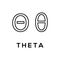 Theta Greek alphabet design trendy