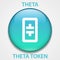 Theta Token Coin cryptocurrency blockchain icon. Virtual electronic, internet money or cryptocoin symbol, logo