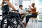 Theyre full of bright ideas. Shot of a businesswoman with disabilities sitting with colleagues in the office.