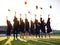 Theyve reached the end of their academic years. Shot of a group of university students throwing their hats in the air on