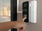 Theâ€‹ Hand of people and electronic digital door,finger print scan for unlock door security system