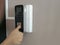 Theâ€‹ Hand of people and electronic digital door,finger print scan for unlock door security system