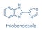 thiabendazole tiabendazole fungicidal and anti-parasite molecule. Used as food preservative and antihelmintic drug. Skeletal.